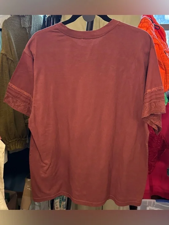 NWT Free People FP Intimately Full Bloom Lounge Tee - Brandy Brown Combo - small - Picture 7 of 9